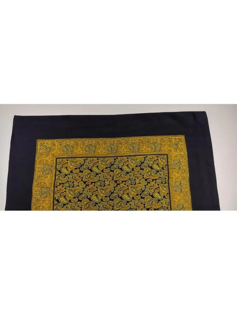 30s Silk Handkerchief Art Nouveau Paisley Hand Printed Almost Antique ENGLAND